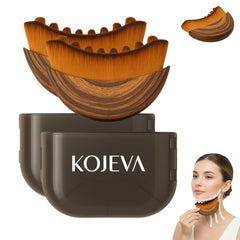 Kojeva Lymphatic Contour Face Brush pack with two pieces for at-home use.