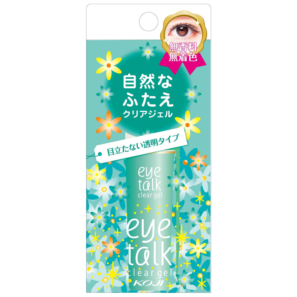 Koji Eyetalk bottle shows clear adhesive for invisible eyelid shaping.