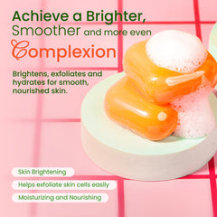 Koji White jabón Kojic Acid, enfoque Kojic, contribuye a un tono más uniforme con uso suave.