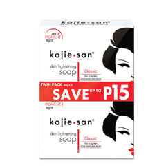 Kojie San original kojic acid soap bar close-up showing texture and skin brightness.