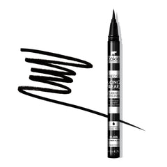 Kokie Precise Longwear Eyeliner precision-tip demonstrates steady control for sharp wings.