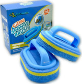 Cepillo Koksi de dos piezas con mango ergonómico para limpieza en baño y cocina.