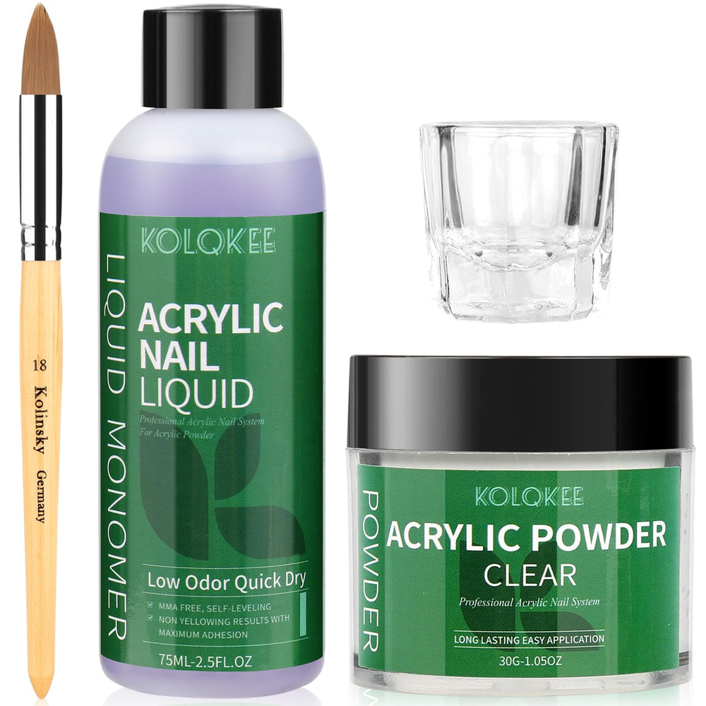 Kolqkee acrylic nail kit packaging shown for easy home salon setup.