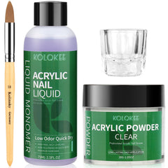 Kolqkee acrylic nail kit packaging shown for easy home salon setup.