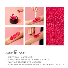 KoluaWax bikini waxing beads used with applicator sticks for precise application