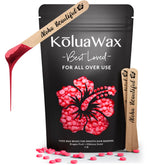 KoluaWax hard wax beads in dragon fruit hibiscus formula ready for at-home waxing.