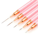 Komall metallic nail art brushes pink packaging, ideal for salon-quality detailing