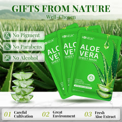 KONEUK Aloe Face Mask 0-8oz per pack highlighting travel-friendly size