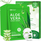 KONEUK Aloe Face Mask 12-pack packaging closeup for bulk skincare gifts