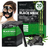 KONEUK mascarilla negra de 20 unidades, empaque individual para llevar.