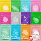 Mascarillas faciales KONEUK 24-pack en caja, ideal para sesiones de spa en casa.