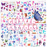 Konsait glitter tattoos butterfly designs for party favors and playtime.