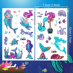 Konsait glitter tattoos mermaid designs for beach party fun and imagination.