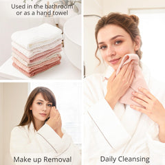 Konssy muselina, detalle de textura suave para limpieza facial.