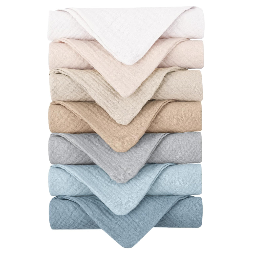 Konssy set de 7 paños muselina algodón para desmaquillar con suavidad.