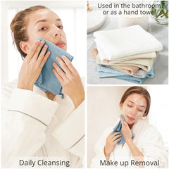 Konssy paño facial 11x11 pulgadas para limpieza diaria y exfoliación suave.