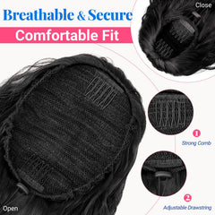 Koookastyle closeup of heat-resistant synthetic fiber shine