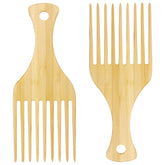 Kootinn 2-piece bamboo comb set for Afro hair with anti-static glide.