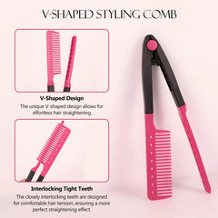 Kootinn chase comb keeps hair away from hot plates during styling.