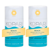 Kopari Beach 2-Pack bottle front with aluminum-free protection.