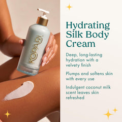Cream applied on arm demonstrating smooth, velvety finish.