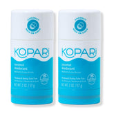Kopari original coconut deodorant bottle highlights aluminum free formula for daily freshness