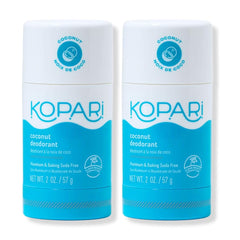 Kopari original coconut deodorant bottle highlights aluminum free formula for daily freshness