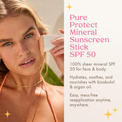 Kopari Pure Protect stick used on body provides quick mineral protection outdoors.