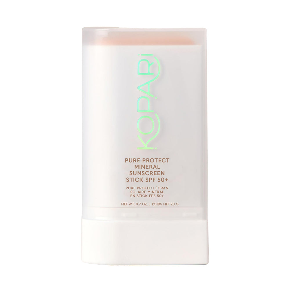 Kopari Pure Protect stick packaging for portable sun protection on the go.