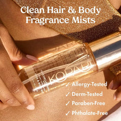 Kopari Seychelles Sands bottle close-up highlighting toasted vanilla and musk notes.