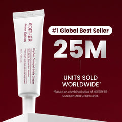 Kopher Curepair Mela Cream swirl on skin for calm, hydrated complexion