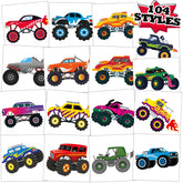 Kopokita monster truck tattoos with assorted patterns for endless party fun.
