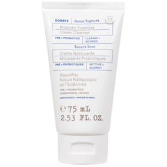 KORRES Greek Yoghurt Foaming Cream Cleanser bottle with a gentle, nourishing cleanse on display.