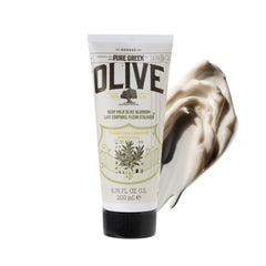KORRES Olive Body Lotion bottle shows quick absorption for hydrated skin