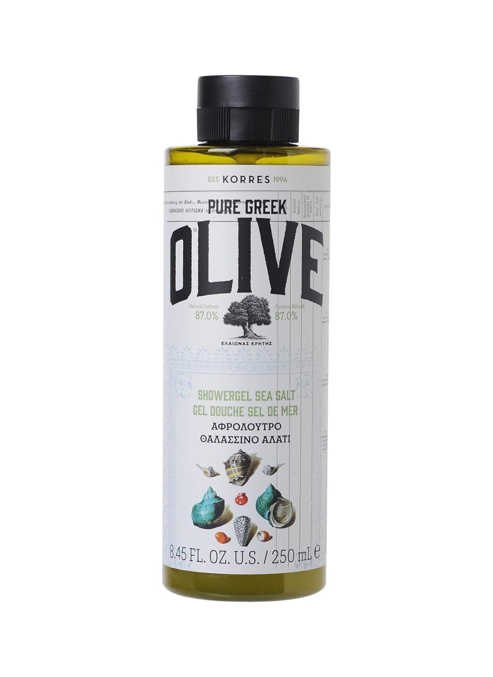 KORRES Olive Oil Shower Gel bottle-foam delivers rich lather and lasting hydration