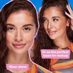 Kosas DreamBeam bottle emphasizes hyaluronic acid for hydration under makeup.