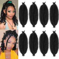Kossys springy Afro Twist 16in bundle close-up, emphasizing lightweight texture for protective styles.