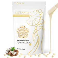 KOTAMU hard wax beads with coconut oil for gentle hair removal across skin types
