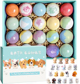Kottke Bath Bombs 20-pack with puppy dolls inside for colorful, kid-friendly bath time fun.