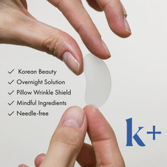 KPLUS K+ patches adenosine and hyaluronic acids hydrate and condition skin.