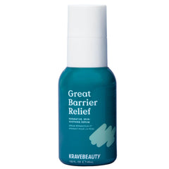 KraveBeauty Great Barrier Relief Serum bottle illustrates barrier support for sensitive skin