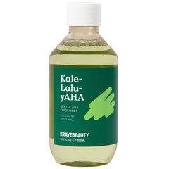KraveBeauty Kale-Lalu-yAHA toner bottle on a clean vanity, gentle exfoliation.