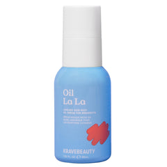 KraveBeauty Oil La La bottle shows lightweight, nourishing care for sensitive skin.