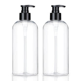 KREMORV 16oz clear pump bottle, front view, ideal for shampoo and liquid soap
