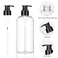 KREMORV bathroom and kitchen setup with clear bottles and pumps