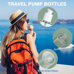 KREMORV lotion and oil bottle shows transparent design for easy refills