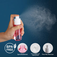 KREMORV 40ml spray bottle transparent body to monitor liquid levels.
