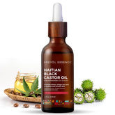 Kreyol Essence aceite ricino negro haitiano en botella de vidrio para hidratación profunda