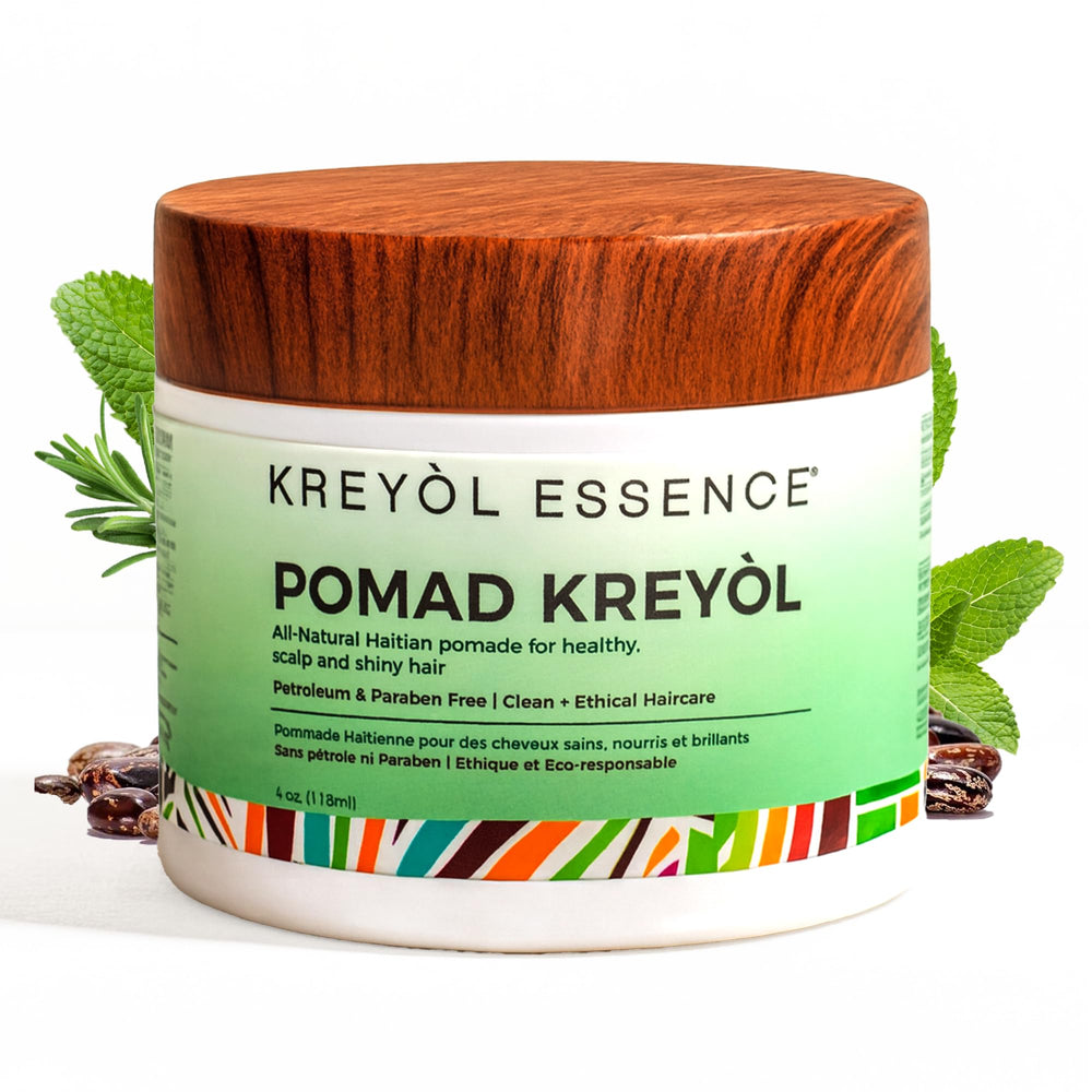 Pomada de Kreyol Essence para el cabello, aporta brillo y cuerpo.
