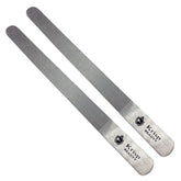 Krisp Beauty stainless steel diamond deb nail file with ergonomic handle for a comfortable grip.